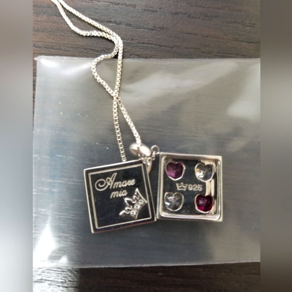 J.estina Heart Crystals Square Necklace - Picture 3 of 5